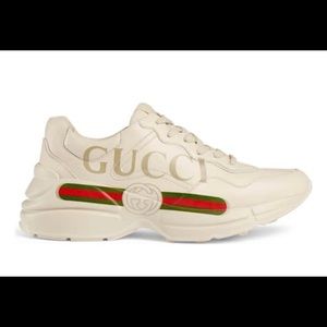 Rhyton Gucci Logo Leather Sneaker . Size 36.